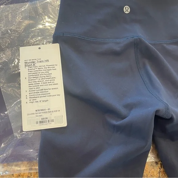 NWT Lululemon Wunder Train High Rise Short 8" true navy blue - Picture 12 of 16